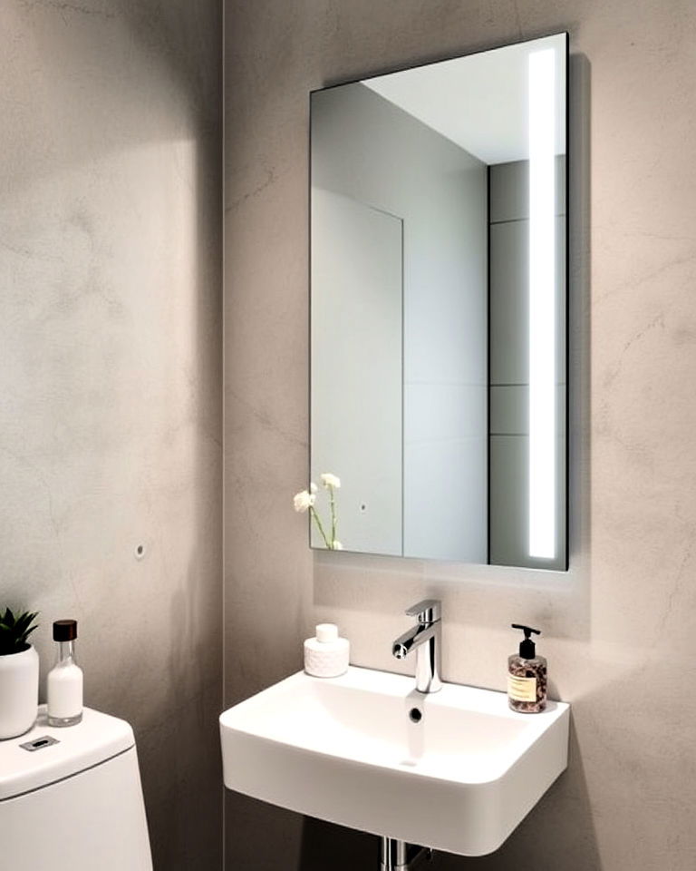 frameless mirror for a seamless look