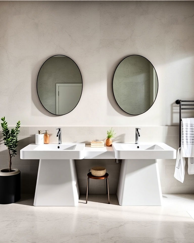 freestanding sinks his and her sinks bathroom