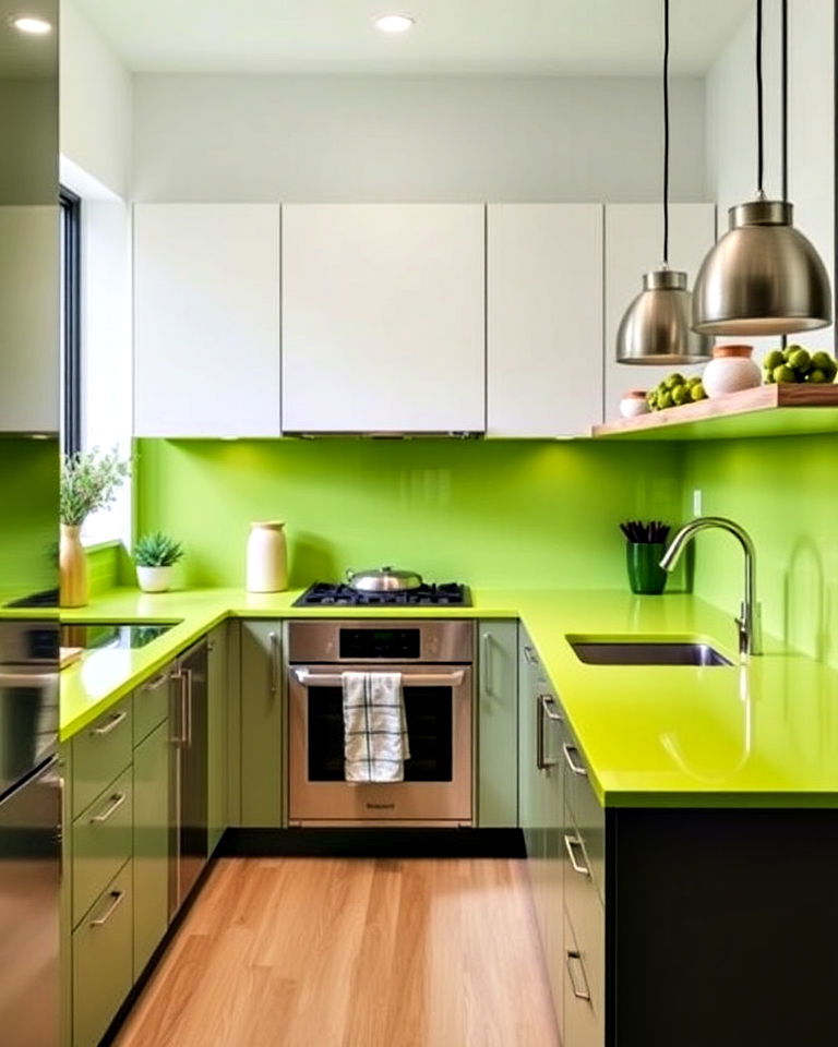 fresh energizing lime green kitchen countertops