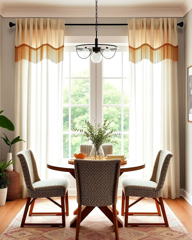 fringe curtains for dining room