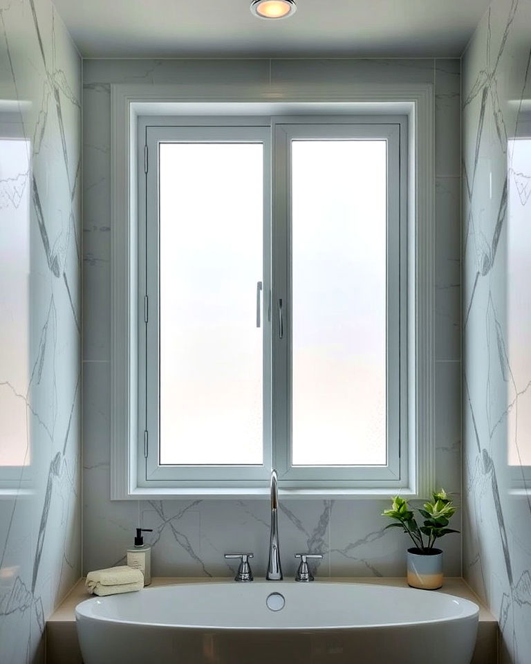 frosted glass for bathroom window treatments
