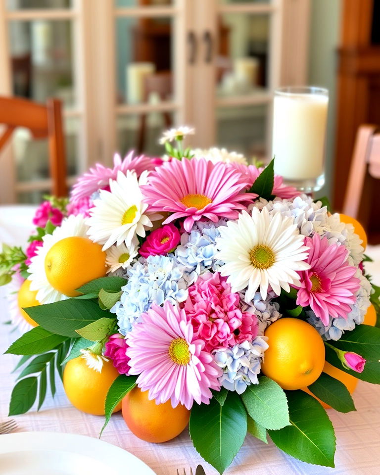 fruit and flower table arrangement for mother s day decoration