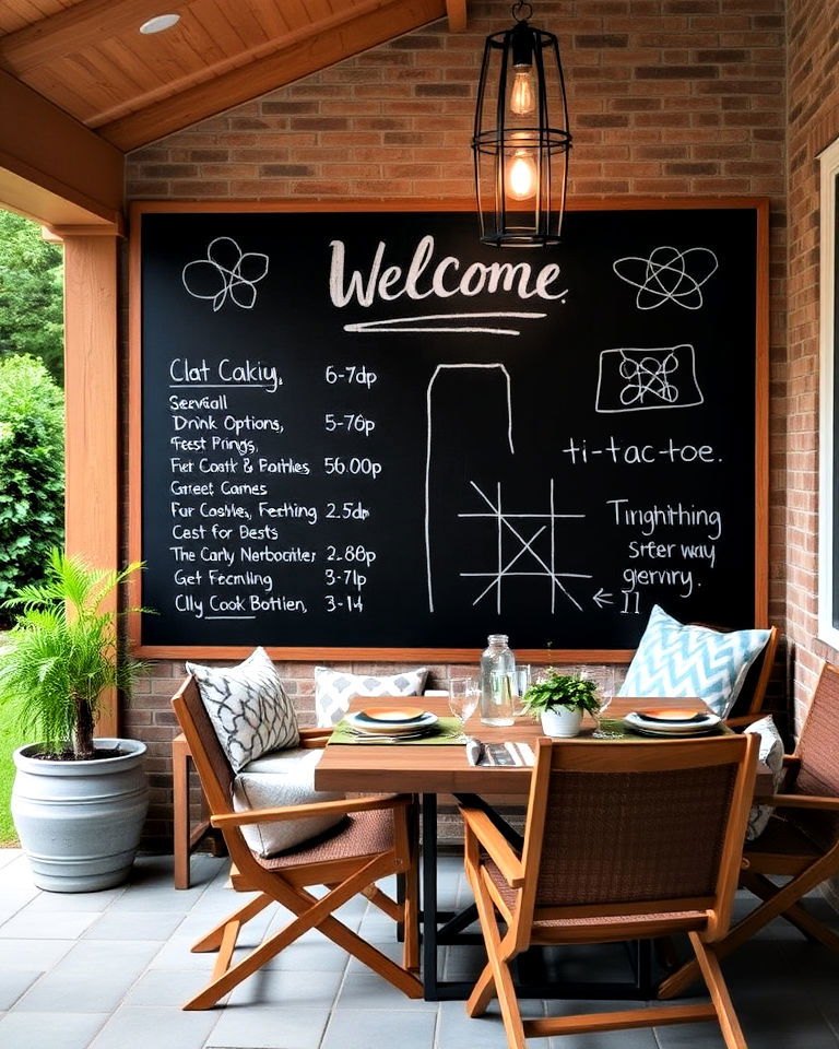 fun outdoor chalkboard wall