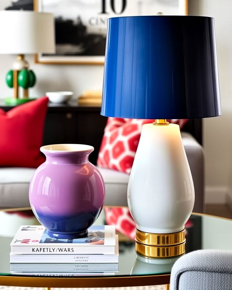 functional and chic side table ceramic lamp