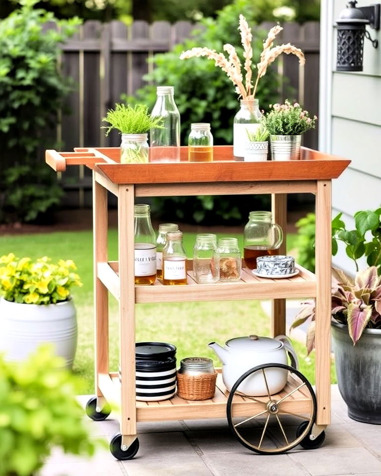 functional and stylish outdoor bar cart