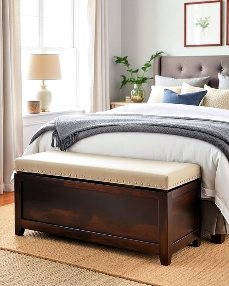 functional bedroom storage bench