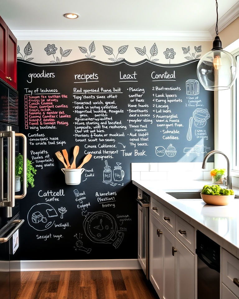 functional recipe testing chalkboard wall