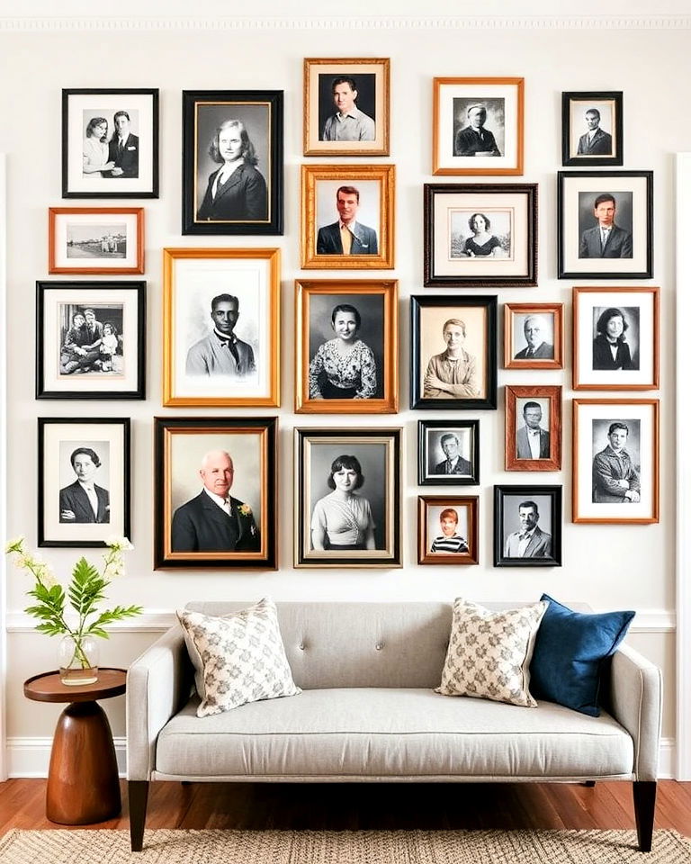 gallery of portraits for family room