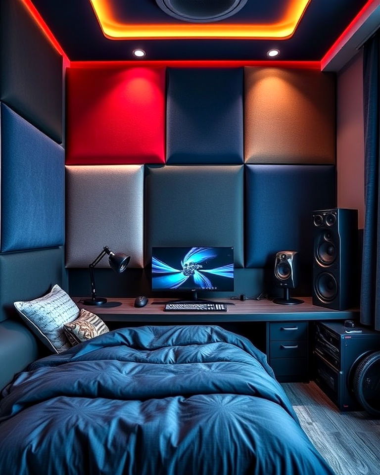 gaming bedrooms with soundproofing panels 