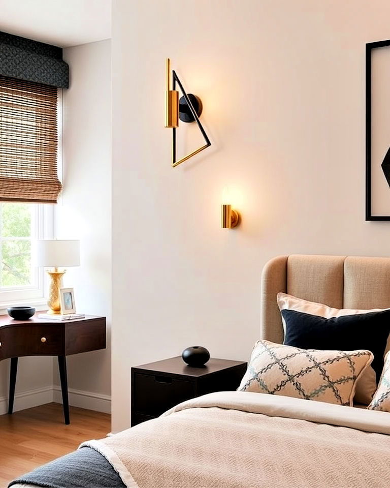 geometric bedroom sconces for a contemporary edge