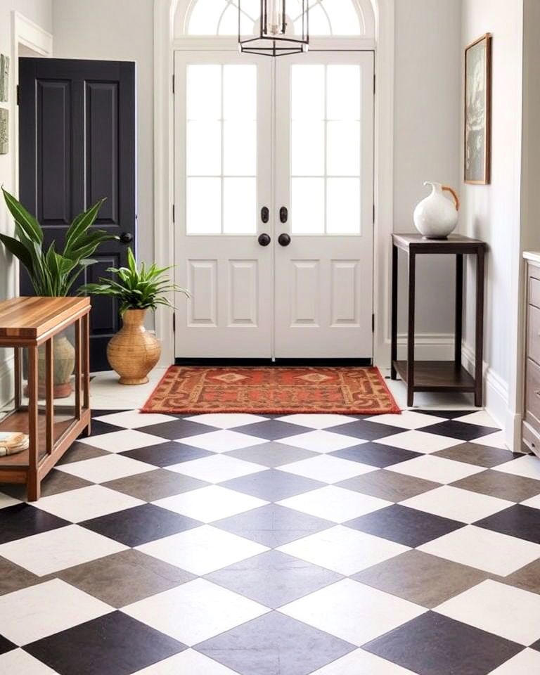 geometric tile flooring