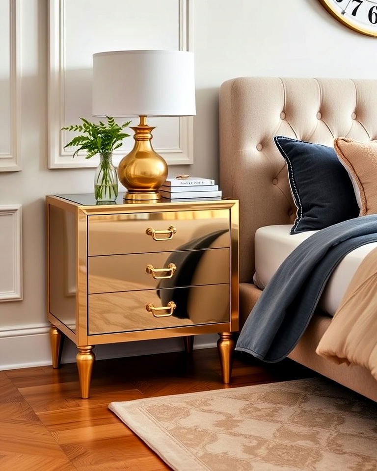 gilded bedroom nightstands