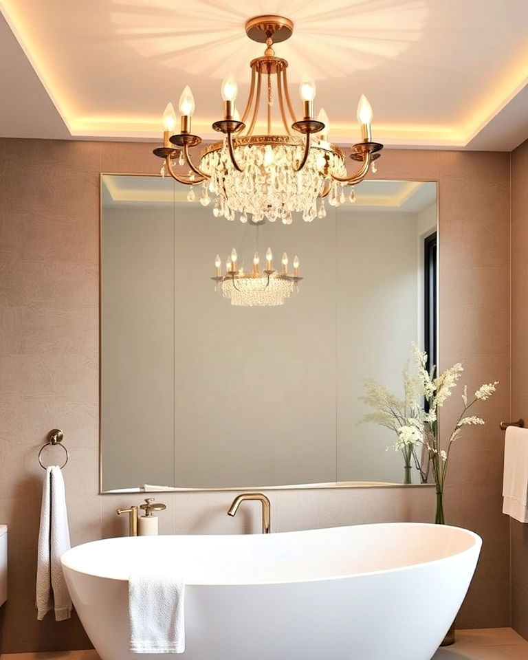 glamourous dimmable bathroom chandelier