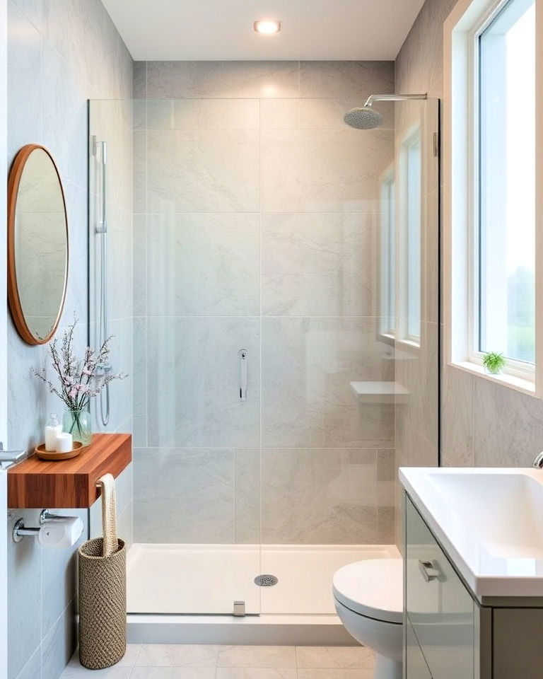 glass enclosed shower for small bathrooms