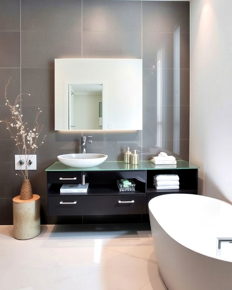 glass vanities for a light and airy vibe