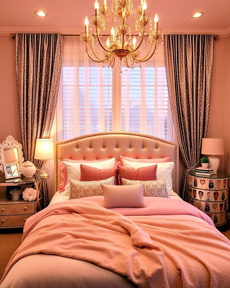 glitter and glam accents taylor swift’s bedroom