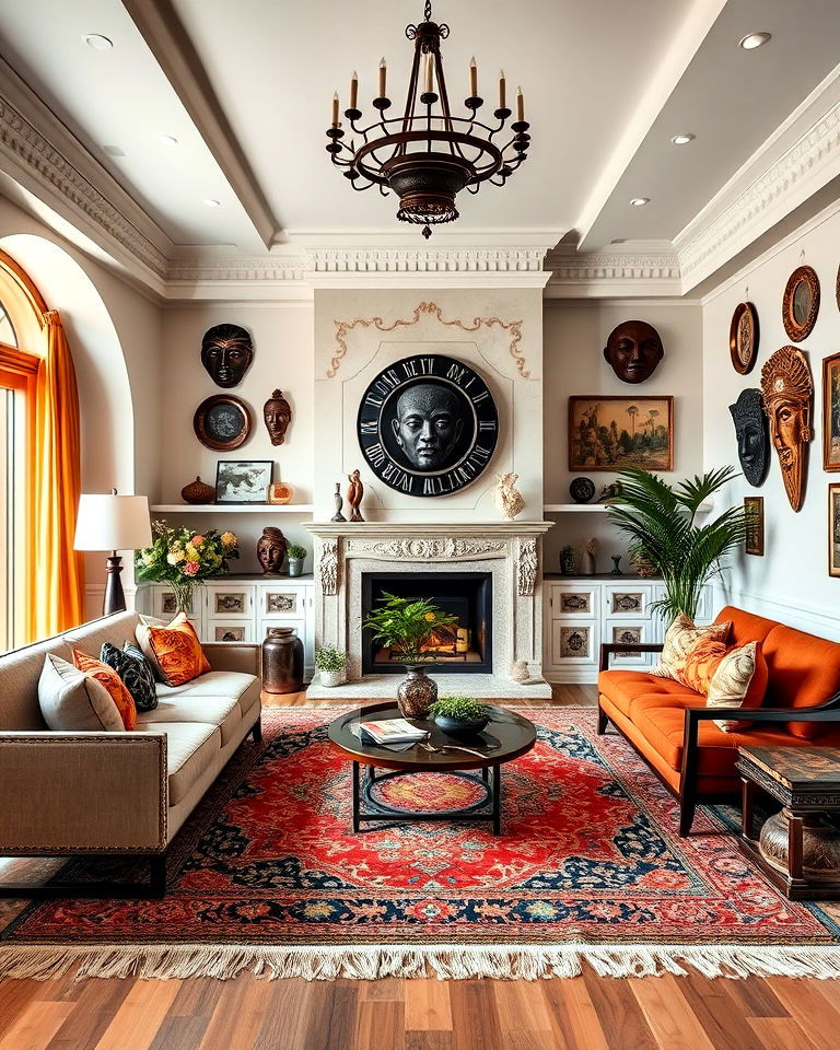 global influences into your maximalist living room