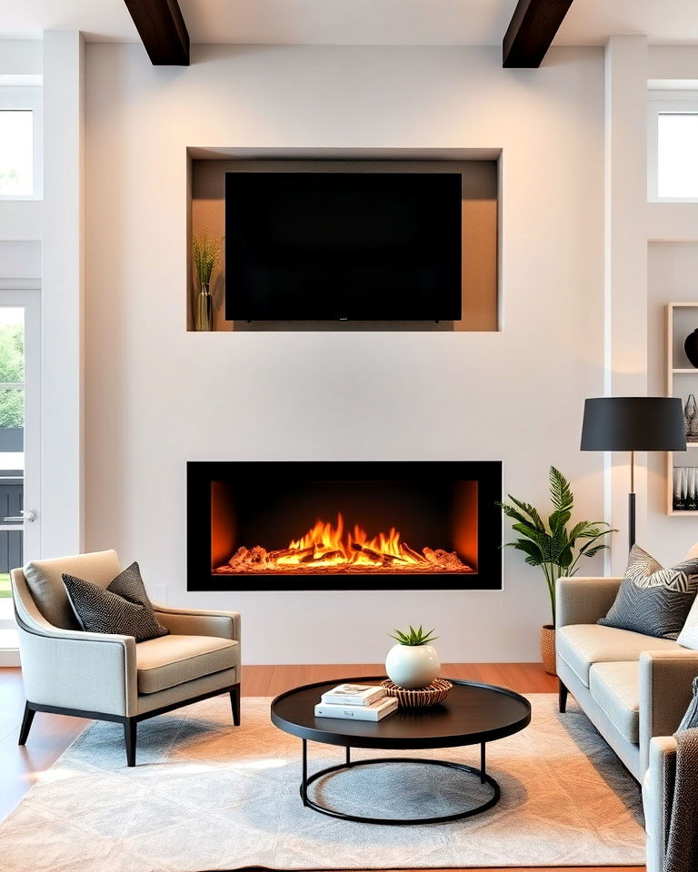 go for a recessed fireplace