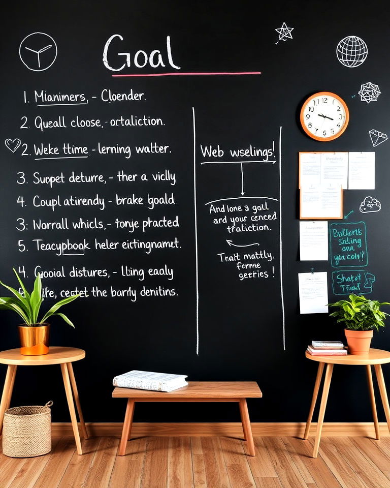 goal setting chalkboard wall idea