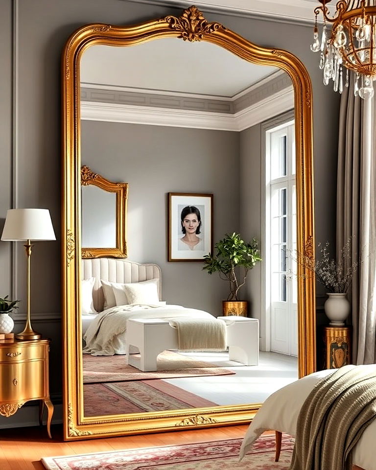 gold framed floor mirror