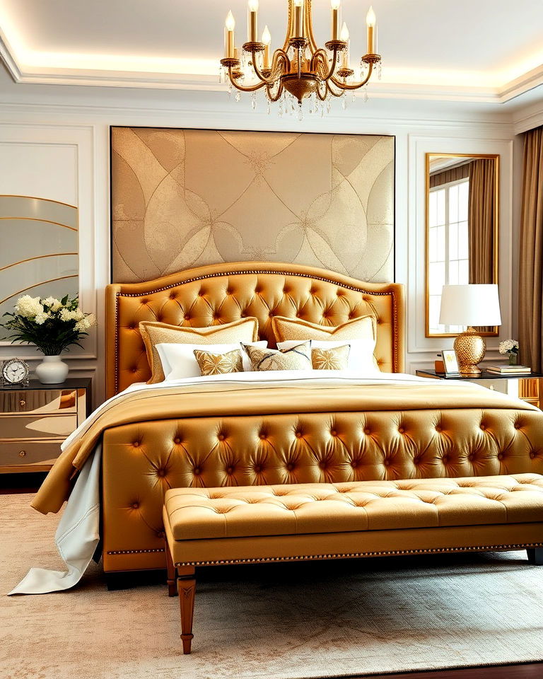 gold inspired headboard design