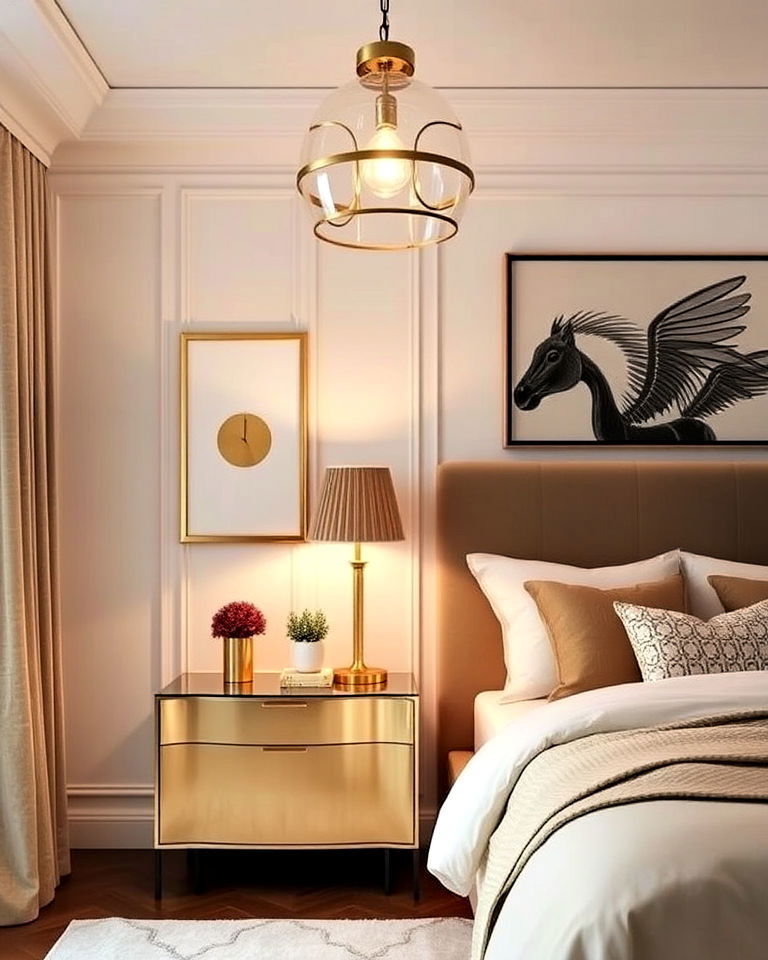 gold lamps and lighting fixtures for bedroom