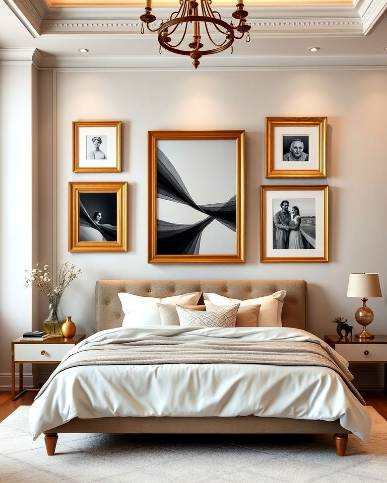 gold picture frames for bedroom