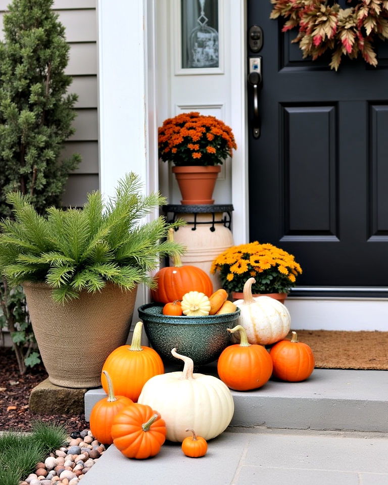 gourd collection for front door setup