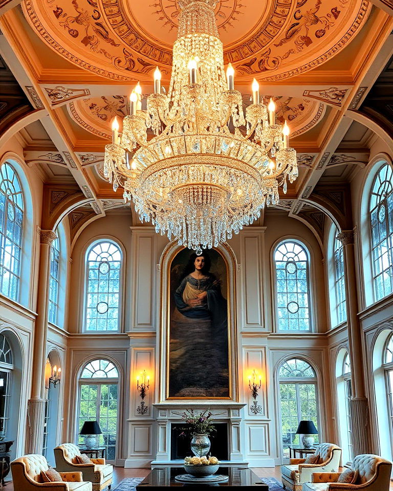 grand chandelier for castle style living room