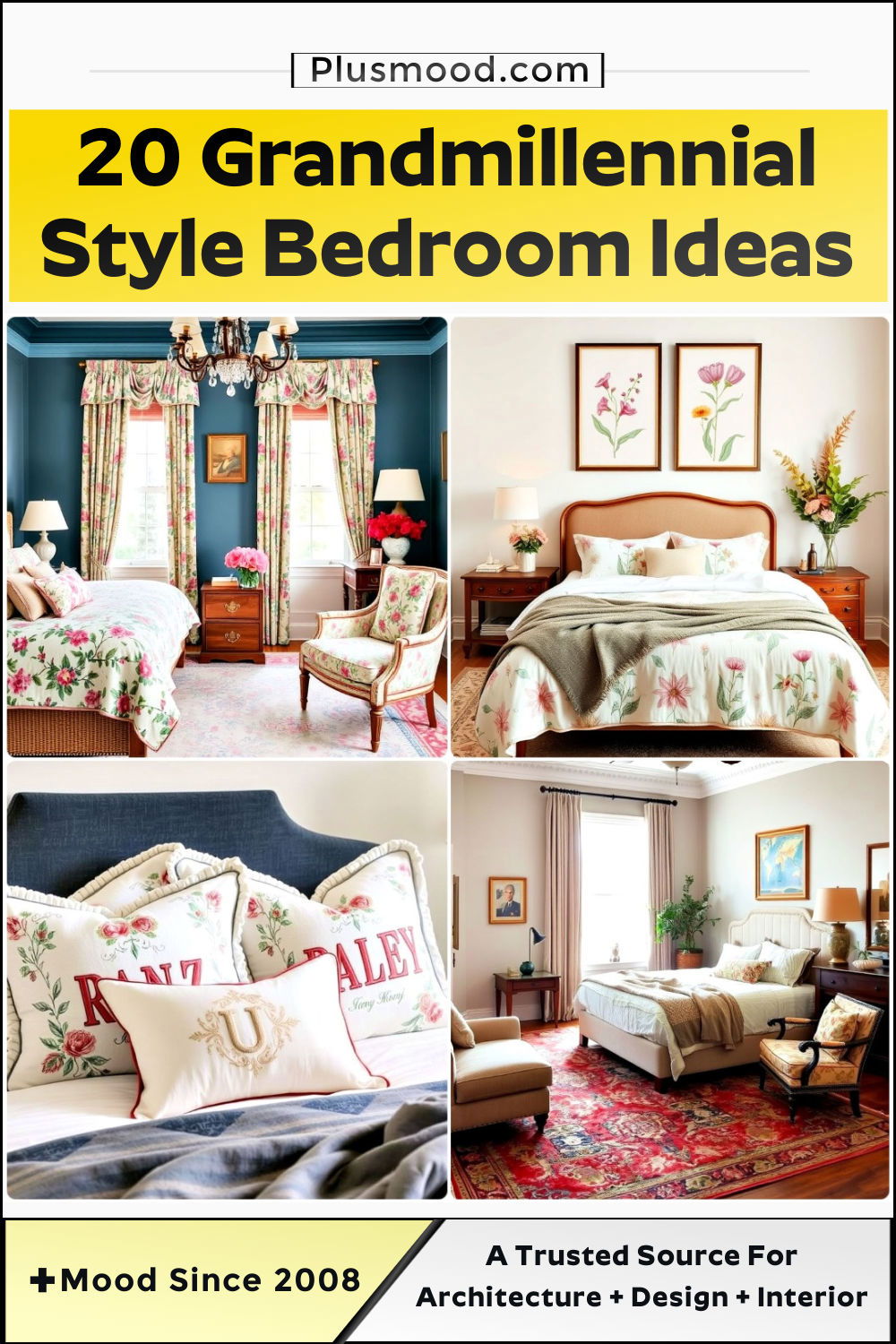 grandmillennial style bedroom ideas and inspiration