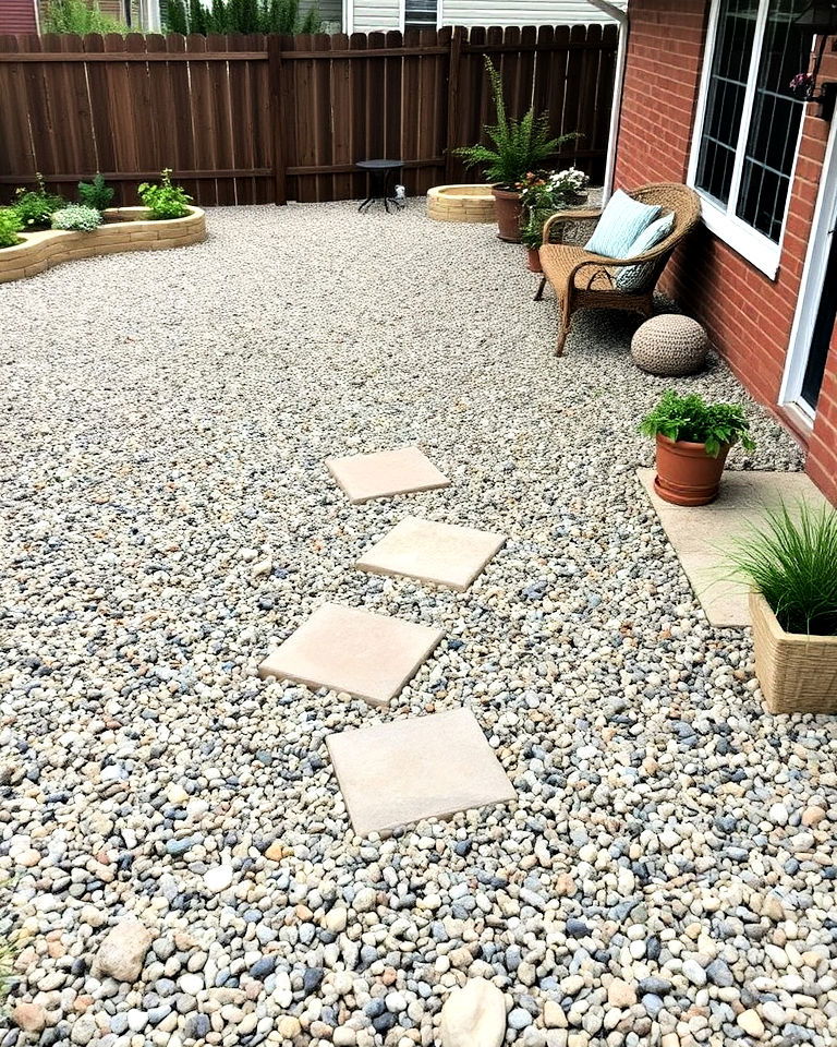 gravel and stone patio flooring