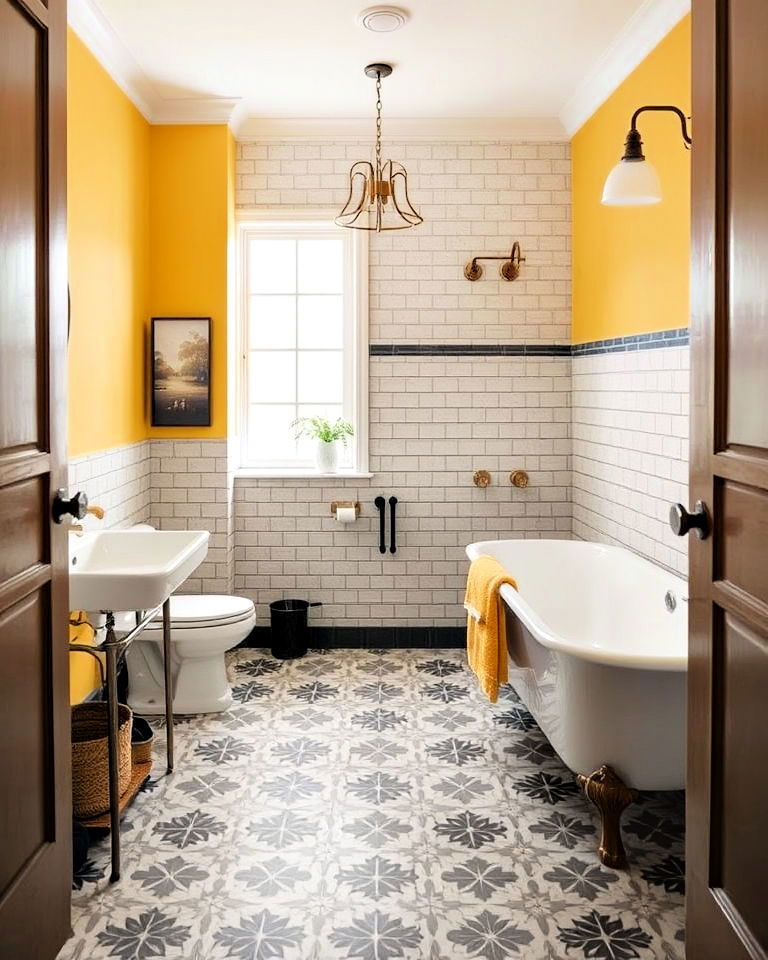 gray cement tiles bathroom floor