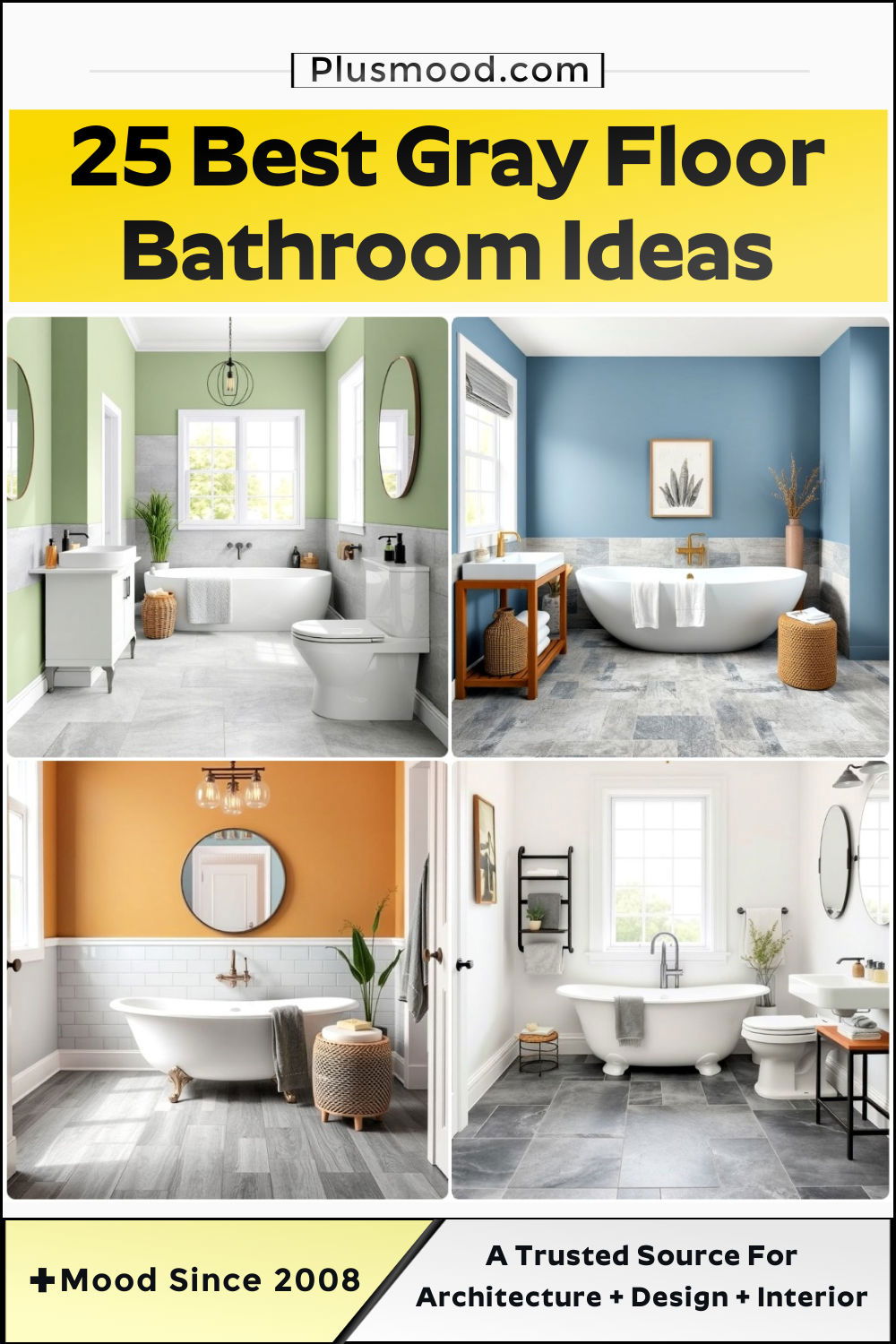 gray floor bathroom ideas and inspiration