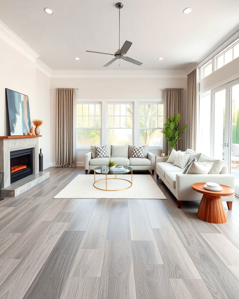 gray wood floors for a modern aesthetic