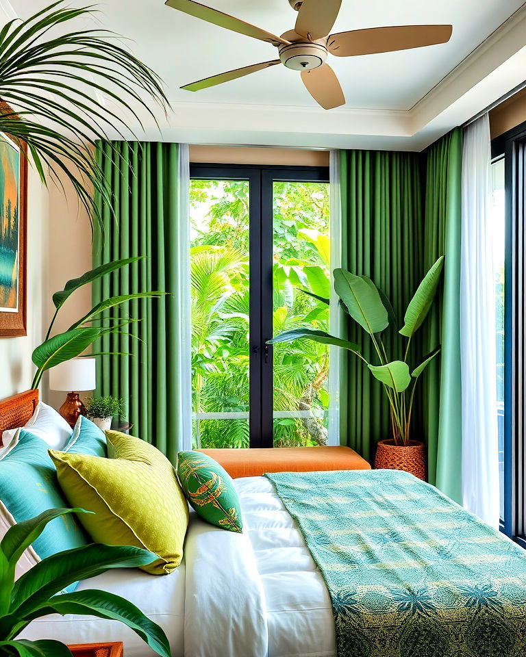 green and blue color scheme bedroom