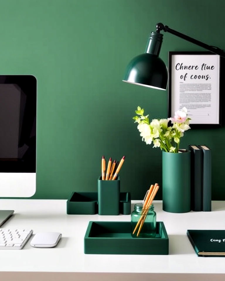 green desk accessories