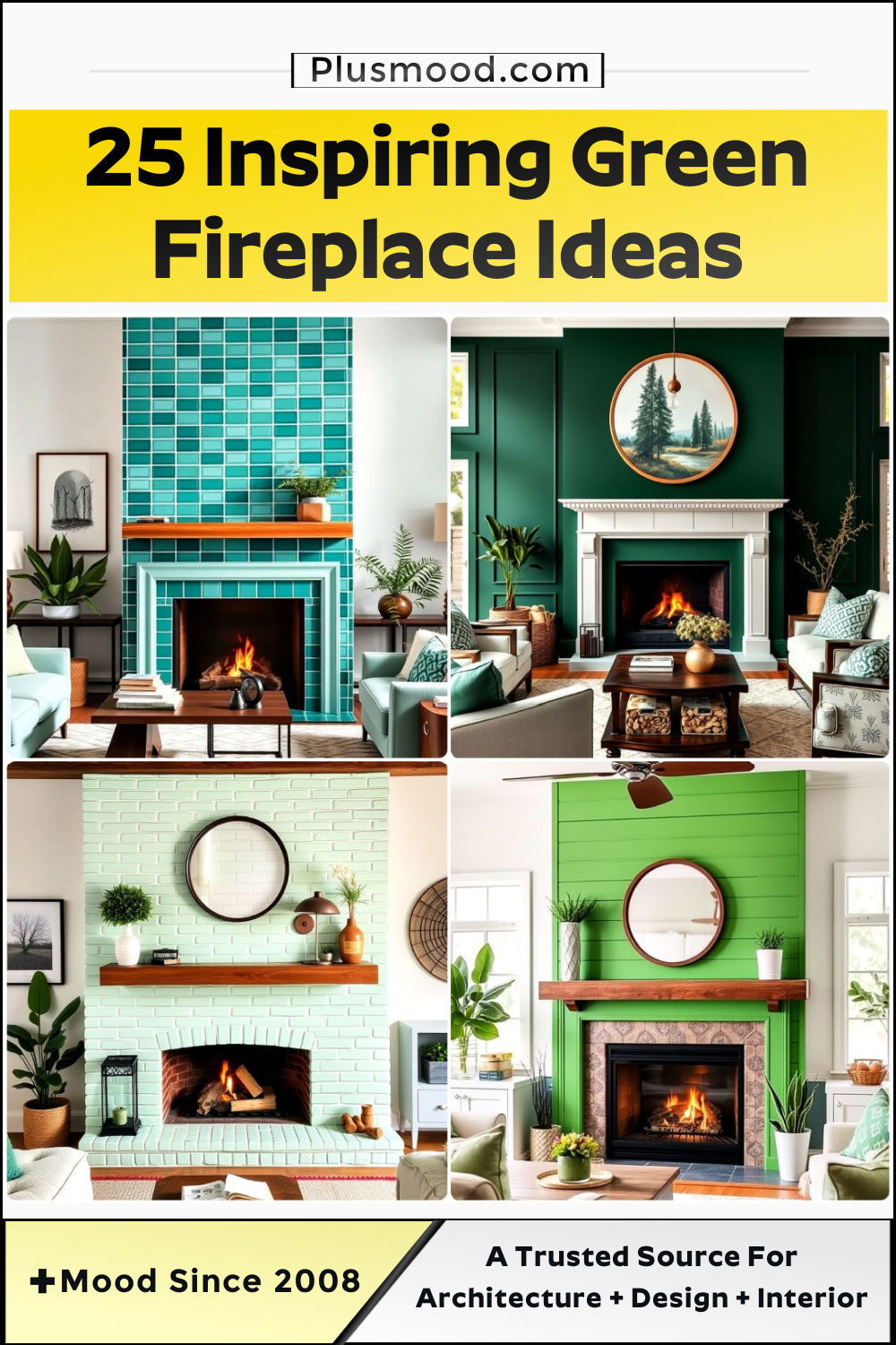 green fireplace ideas and inspiration