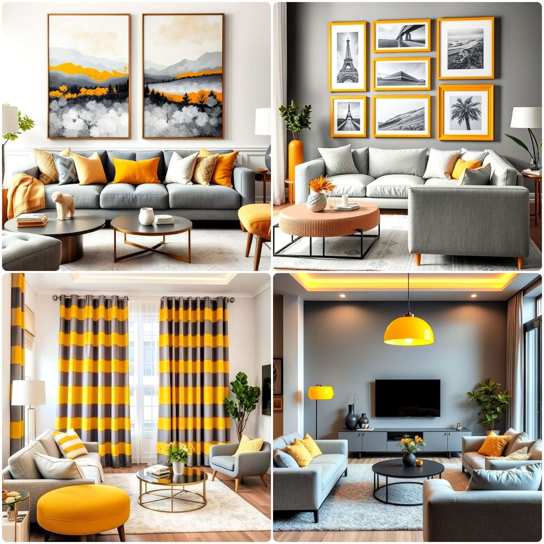 20 Grey and Yellow Living Room Ideas To Brighten Your Space