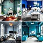 grey floor living room with blue walls ideas