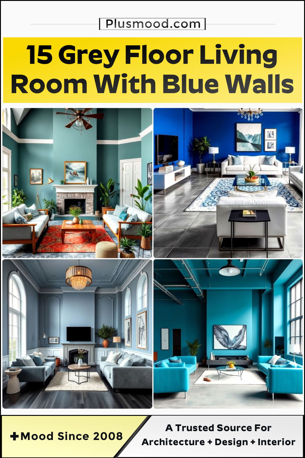 grey floor living room with blue walls ideas and inspiration