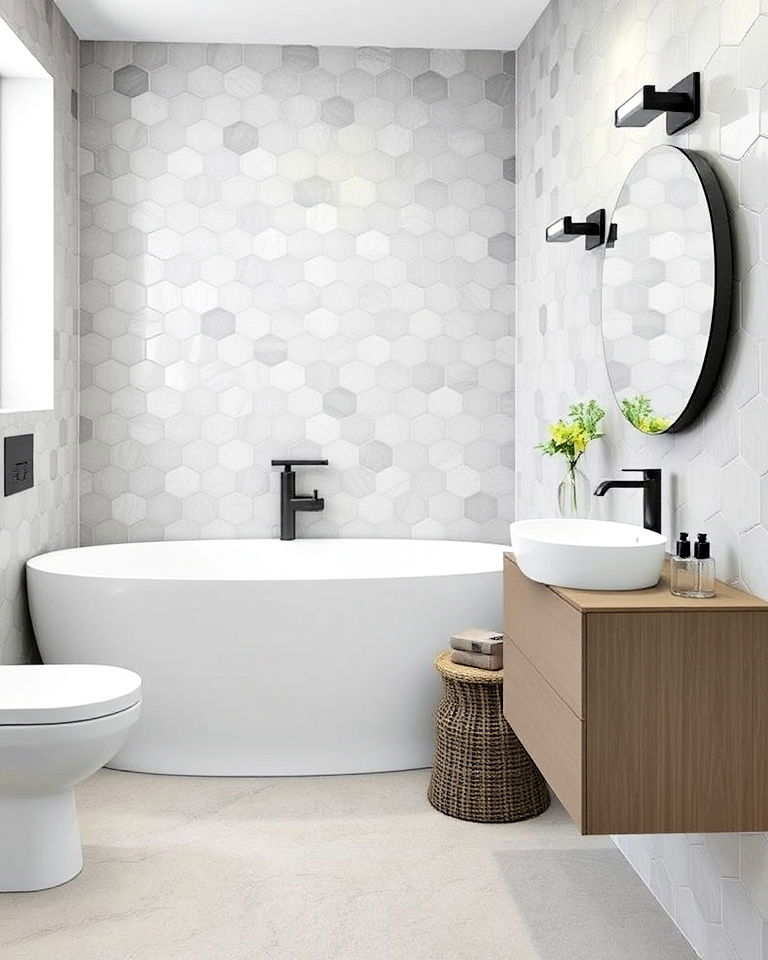 grey hexagonal tiles for a contemporary edge