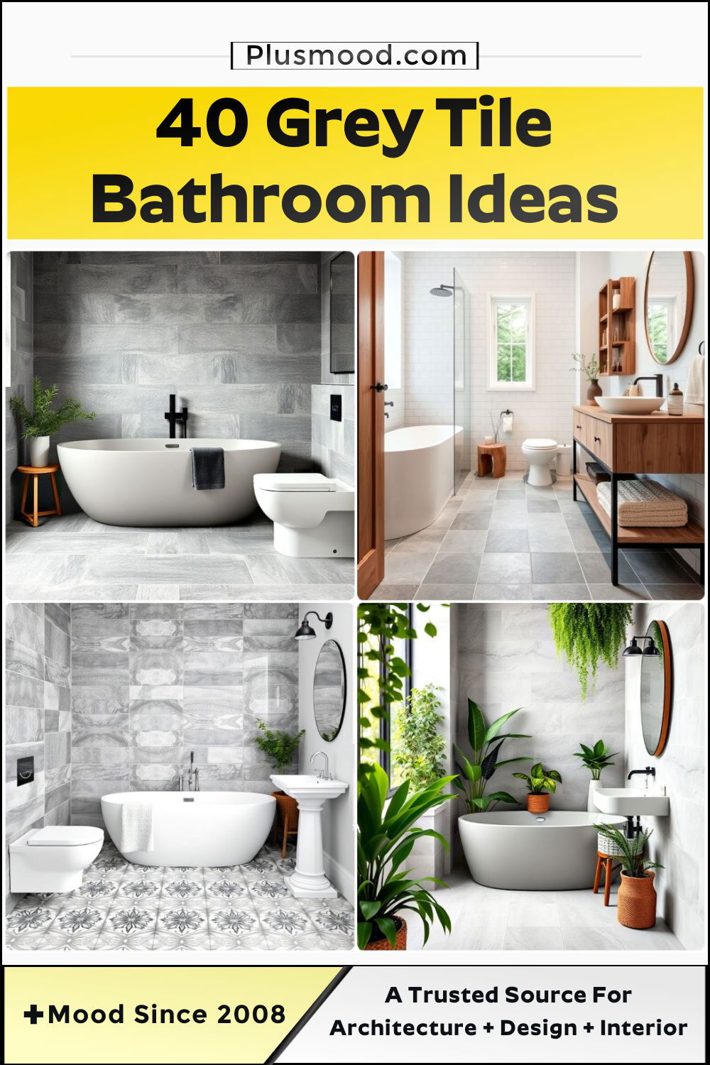 grey tile bathroom ideas and inspiration