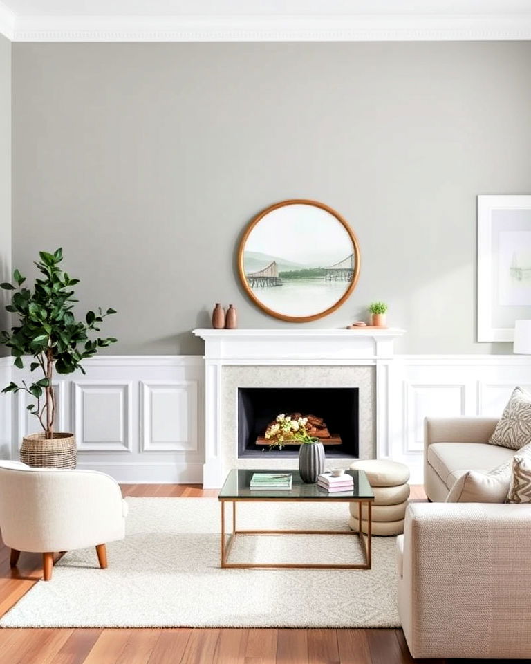 half height wainscoting for the living room