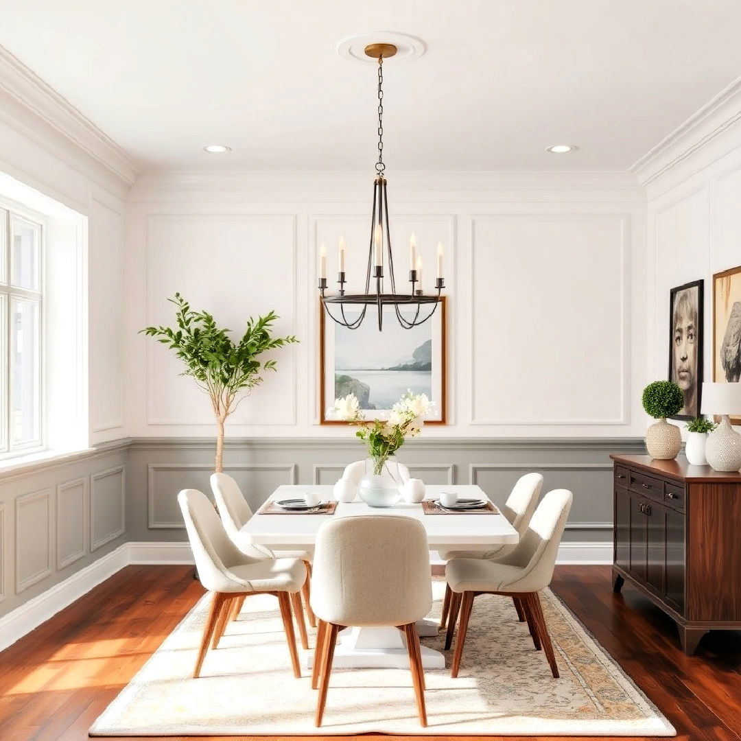 half wall paneling to add texture