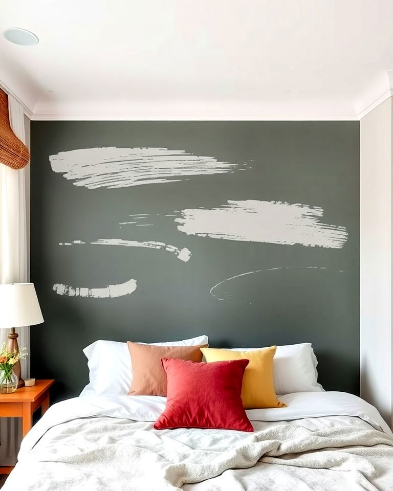 hand painted brush strokes wall painting