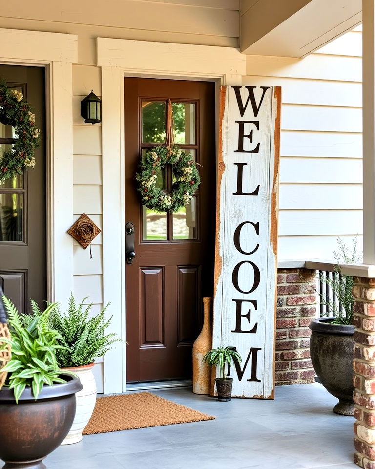 hang a rustic welcome sign