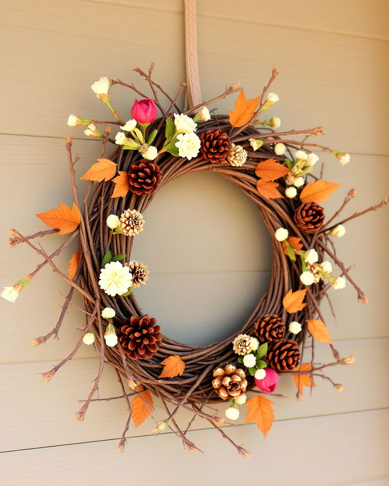 hang a wreath made from natural materials