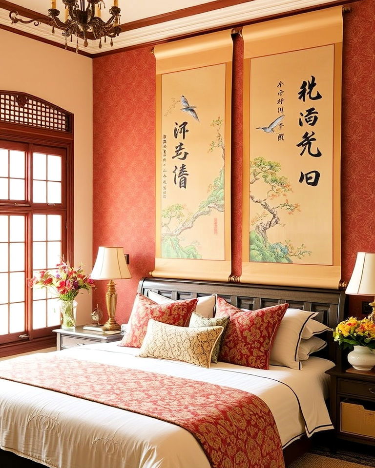 hang scroll paintings in your bedroom for artistic flair