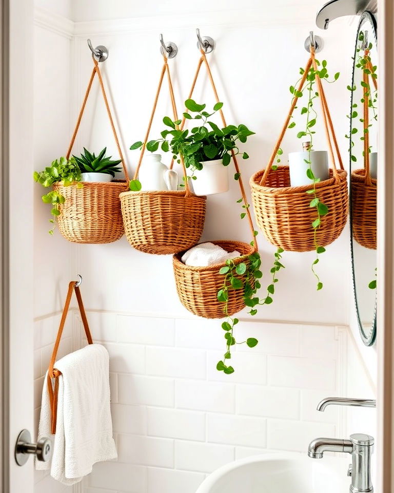 hanging bathroom storage baskets