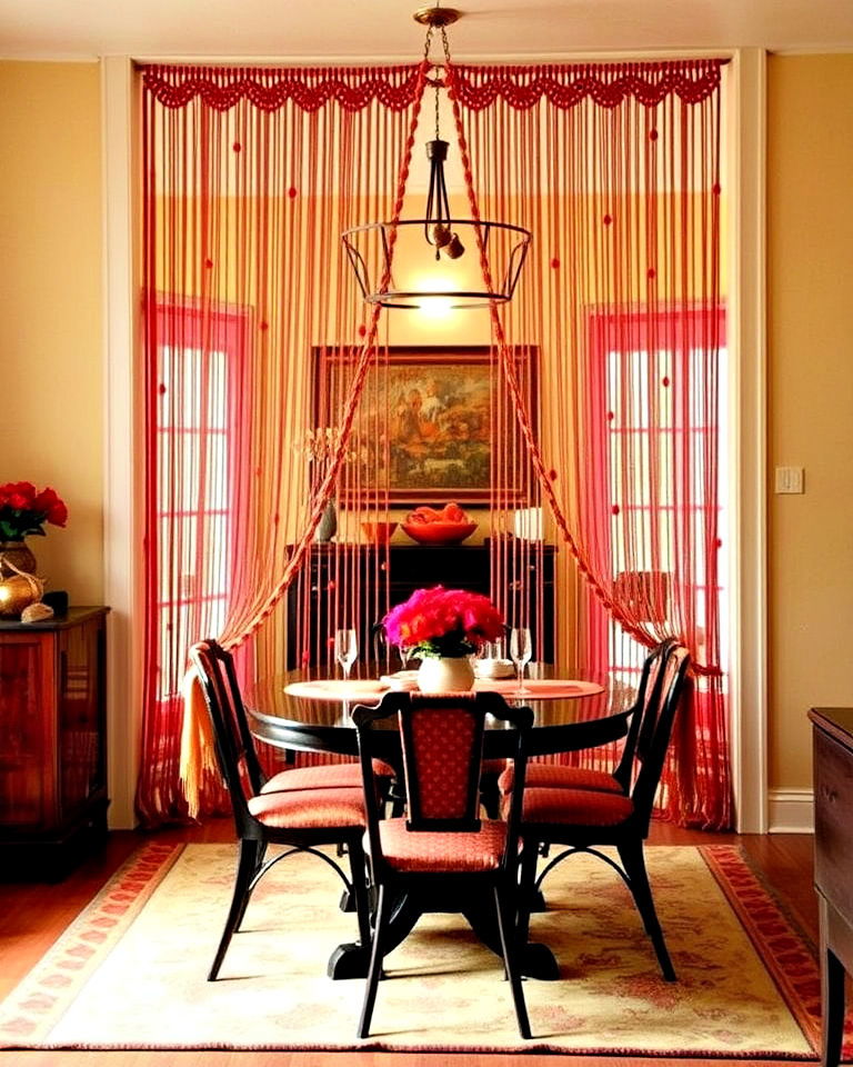 hanging beaded curtains in your dining room